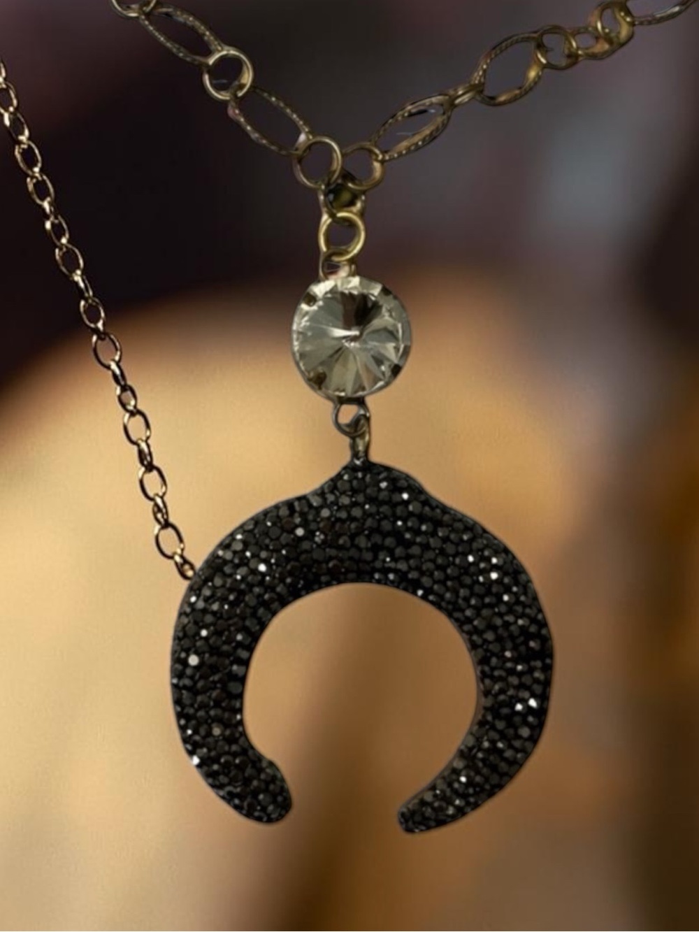 Gorgeous Boutique Crescent Black Necklace